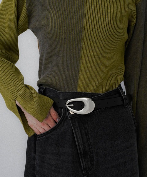 HARE（ハレ）の「ヘンケイバックルベルト(HARE)（ベルト・レディース・ブラック/グレー・FREE）」の5枚目の写真