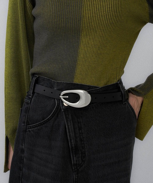 HARE（ハレ）の「ヘンケイバックルベルト(HARE)（ベルト・レディース・ブラック/グレー・FREE）」の6枚目の写真