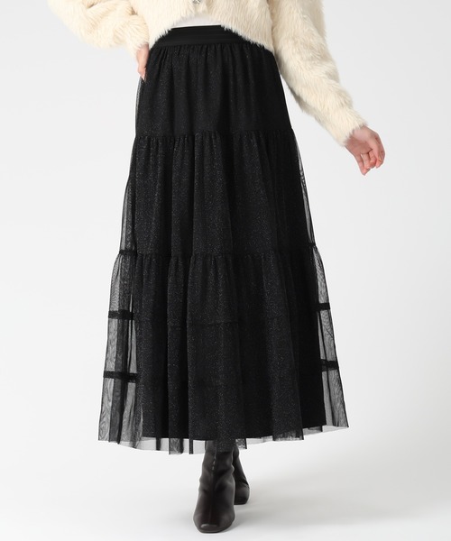 31 Sons de mode(トランテアン ソン ドゥ モード)の「2025秋冬新作 チュールラメティアードスカート(スカート・レディース・グレー/ベージュ/ブラック・フリ-)」の3枚目の写真