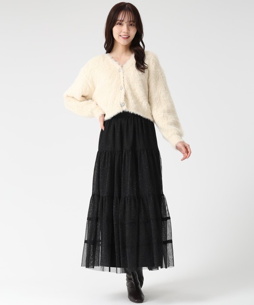 31 Sons de mode(トランテアン ソン ドゥ モード)の「2025秋冬新作 チュールラメティアードスカート(スカート・レディース・グレー/ベージュ/ブラック・フリ-)」の9枚目の写真