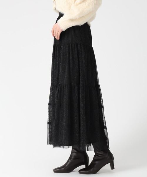 31 Sons de mode(トランテアン ソン ドゥ モード)の「2025秋冬新作 チュールラメティアードスカート(スカート・レディース・グレー/ベージュ/ブラック・フリ-)」の10枚目の写真