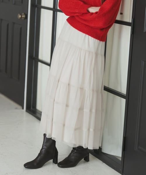 31 Sons de mode(トランテアン ソン ドゥ モード)の「2025秋冬新作 チュールラメティアードスカート(スカート・レディース・グレー/ベージュ/ブラック・フリ-)」の19枚目の写真
