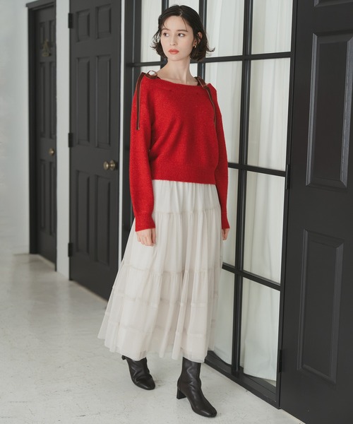 31 Sons de mode(トランテアン ソン ドゥ モード)の「2025秋冬新作 チュールラメティアードスカート(スカート・レディース・グレー/ベージュ/ブラック・フリ-)」の21枚目の写真