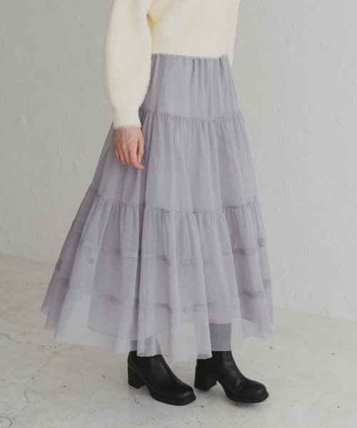 31 Sons de mode(トランテアン ソン ドゥ モード)の「2025秋冬新作 チュールラメティアードスカート(スカート・レディース・グレー/ベージュ/ブラック・フリ-)」の16枚目の写真