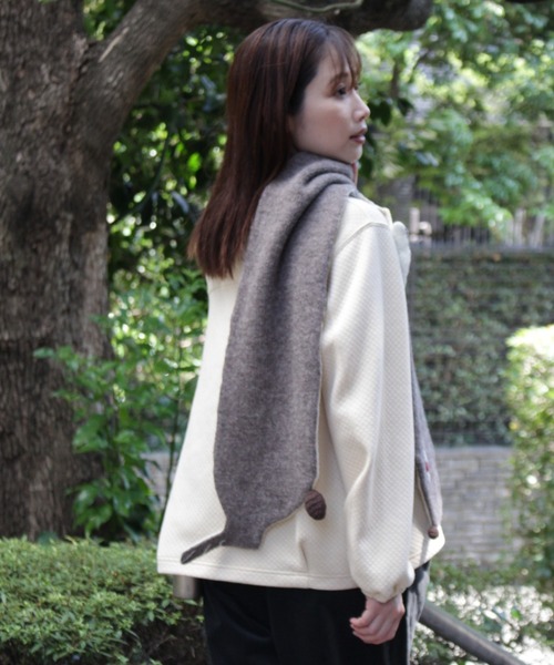 セール】ウールアクリル ウサギシルエットマフラー（マフラー）｜SUPER