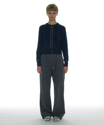 PARTIMENTO WOMEN（パルティメントウィメン）の「Pocket Pointed Wide Leg Pants_Dusty Blue（その他パンツ）」