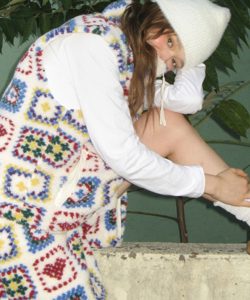 [SET] Heart Crochet Pattern Fleece Vest & Shorts