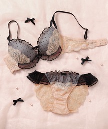 Mon cher pigeon*（モンシェルピジョン）の「『ドット×チュールであざと可愛い!』 ぷるっと盛り胸メイク ブラジャー&ショーツ セット（ブラ&ショーツ）」