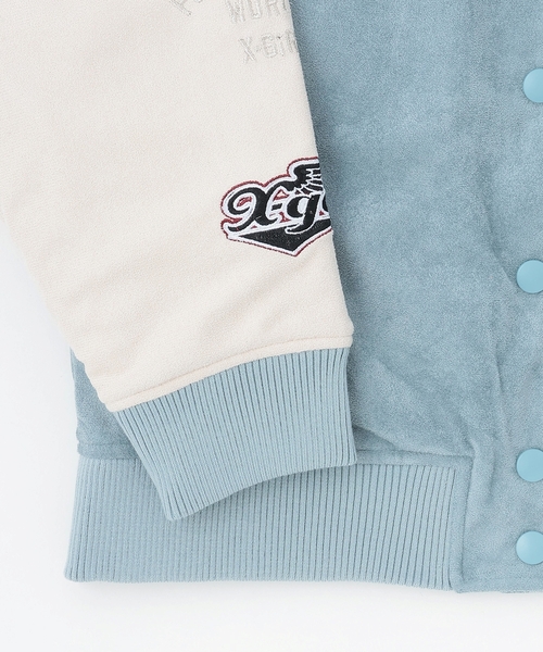 X-girl Stages(エックスガールステージス)の「袖ワッペン配色中わたブルゾン(ブルゾン・キッズ・ライトブルー/ブラック・130cm/100cm/110cm/120cm/140cm)」の22枚目の写真