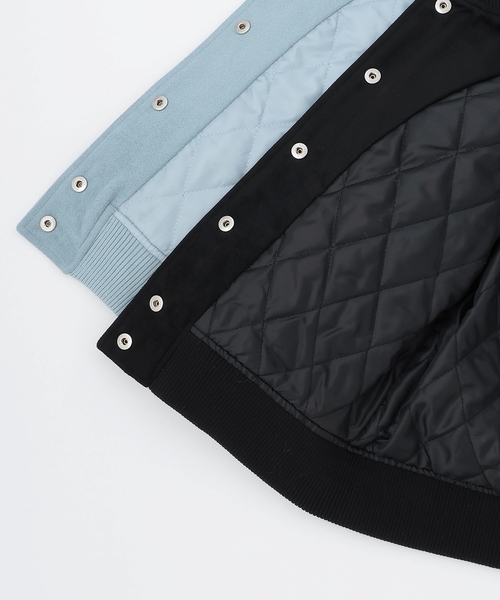 X-girl Stages(エックスガールステージス)の「袖ワッペン配色中わたブルゾン(ブルゾン・キッズ・ライトブルー/ブラック・130cm/100cm/110cm/120cm/140cm)」の12枚目の写真