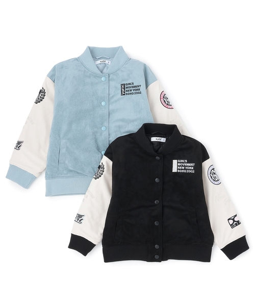 X-girl Stages(エックスガールステージス)の「袖ワッペン配色中わたブルゾン(ブルゾン・キッズ・ライトブルー/ブラック・130cm/100cm/110cm/120cm/140cm)」の11枚目の写真