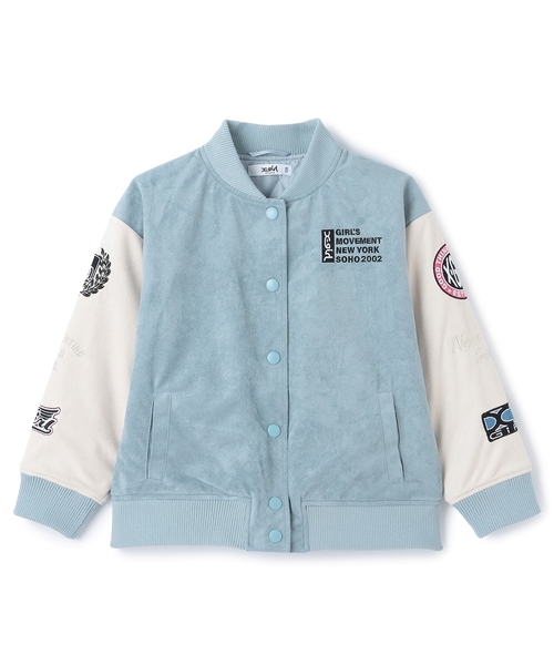 X-girl Stages(エックスガールステージス)の「袖ワッペン配色中わたブルゾン(ブルゾン・キッズ・ライトブルー/ブラック・130cm/100cm/110cm/120cm/140cm)」の5枚目の写真