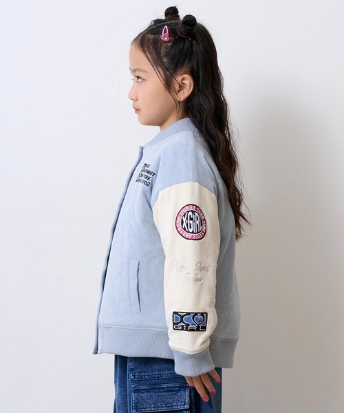 X-girl Stages(エックスガールステージス)の「袖ワッペン配色中わたブルゾン(ブルゾン・キッズ・ライトブルー/ブラック・130cm/100cm/110cm/120cm/140cm)」の15枚目の写真