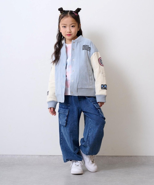 X-girl Stages(エックスガールステージス)の「袖ワッペン配色中わたブルゾン(ブルゾン・キッズ・ライトブルー/ブラック・130cm/100cm/110cm/120cm/140cm)」の17枚目の写真
