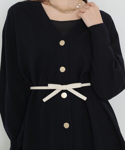 ANAYI（アナイ）の「リボンスライドベルト（ベルト・レディース・オフホワイト/ブラック・FREE）」の8枚目の写真