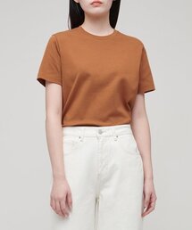 ウィメンズベーシッククルーネックTシャツ[ブラウン]