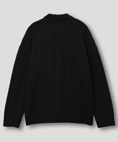 NODU（ノードユー）の「ソフトケーブルカラー ニットカーディガン [ブラック]（カーディガン/ボレロ・メンズ・その他・MEDIUM/LARGE）」の3枚目の写真