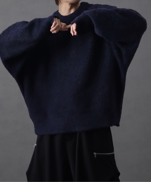 welise/ウェライズ】fluffy shaggy fur oversized dolman knit