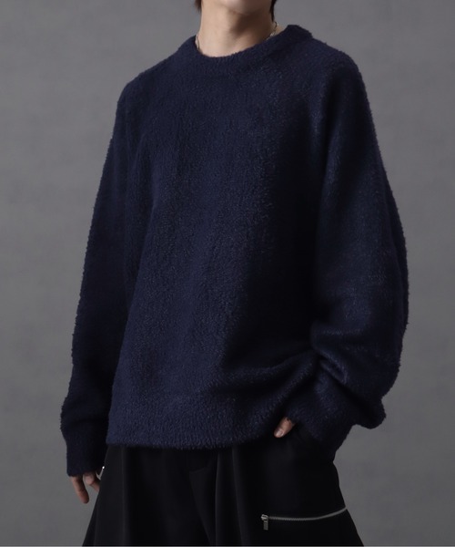 welise/ウェライズ】fluffy shaggy fur oversized dolman knit
