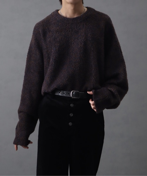 welise/ウェライズ】fluffy shaggy fur oversized dolman knit