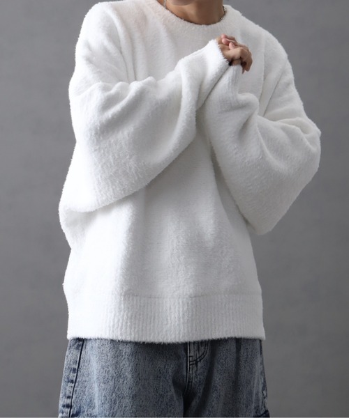 welise（ウェライズ）の「【welise/ウェライズ】fluffy shaggy fur oversized dolman knit/フラッフィーシャギーファー オーバードルマンニット（ニット/セーター・メンズ・ネイビー/ブラック/ホワイト/ブラック系その他/ブラウン系その他・S/M/L）」の13枚目の写真