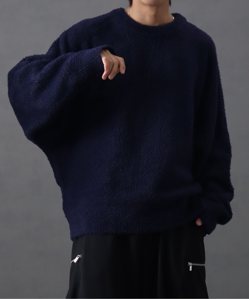 welise/ウェライズ】fluffy shaggy fur oversized dolman knit