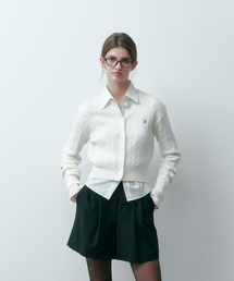 SALT AND CHOCOLATE（ソルトアンドチョコレート）の「SAC logo cable round cardigan ivory 4W2316002（カーディガン/ボレロ）」