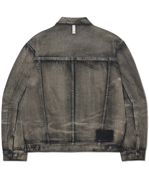 NOMANUAL(NOMANUAL)の「WASHED DENIM TRUCKER JACKET - WASHED BLACK(デニムジャケット・レディース・その他・SMALL/MEDIUM/LARGE)」の2枚目の写真