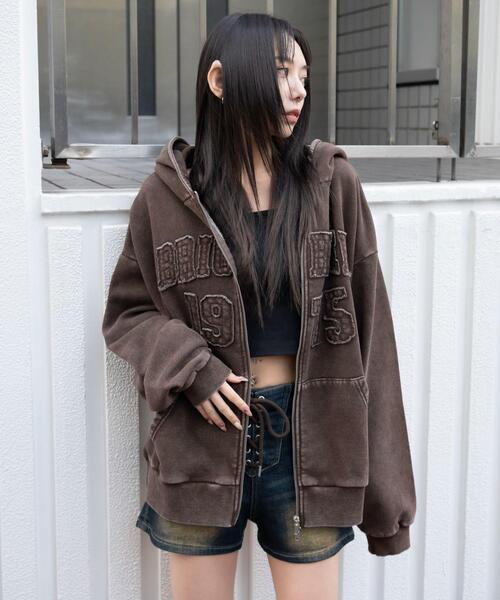 WEGO/【25年秋冬新作】裏起毛ファーフードBIGZIPパーカー（パーカー