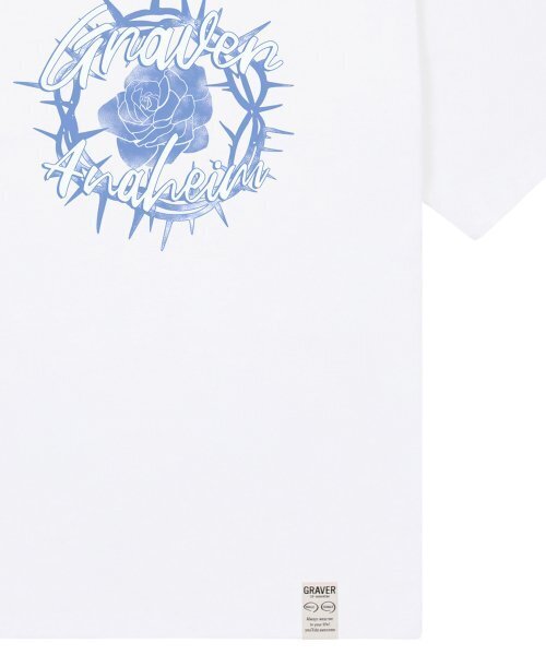 GRAVER（グレーバー）の「[ユニセックス]ロマンティックローズ半袖Tシャツ_ホワイト（Tシャツ/カットソー・レディース・ホワイト・LARGE/MEDIUM/SMALL/X-LARGE）」の4枚目の写真