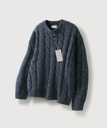 MOOD INSIDE（ムードインサイド）の「Sono Cable Henry Neck Knit_Navy（ニット/セーター）」