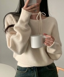 yuue' ( wear ) | リボンタイオフショルダーニットトップス(ニット/セーター)