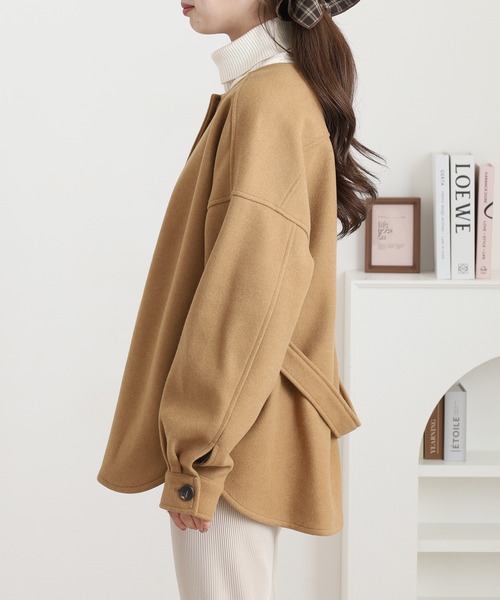 A.N.L(エーエヌエル レーベル)の「A.N.L フェイクウールブルゾン(ブルゾン・レディース・グレー/キャメル・38)」の3枚目の写真