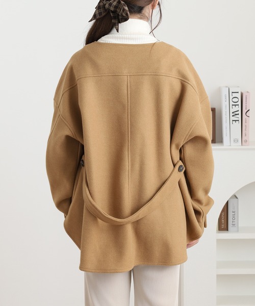 A.N.L(エーエヌエル レーベル)の「A.N.L フェイクウールブルゾン(ブルゾン・レディース・グレー/キャメル・38)」の4枚目の写真