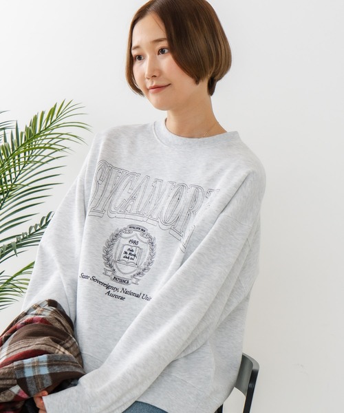fort point(フォーポイント)の「【C-FORT POINT/フォートポイント】カレッジロゴ ステッチ刺繍トレーナー(スウェット・レディース・杢グレー/チャコールグレー/ライトグレー・FREE)」の16枚目の写真