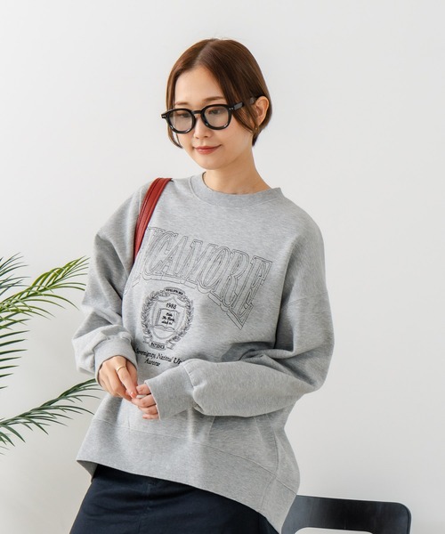 fort point(フォーポイント)の「【C-FORT POINT/フォートポイント】カレッジロゴ ステッチ刺繍トレーナー(スウェット・レディース・杢グレー/チャコールグレー/ライトグレー・FREE)」の13枚目の写真