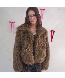 Misty Hairy Jacket BROWN