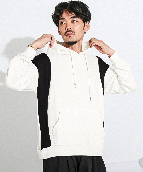 LUXSTYLE(ラグスタイル)の「UVカットストレッチ切替パーカー(パーカー・メンズ・ブラック/チャコールグレー/ホワイト・L/XL/M)」の4枚目の写真
