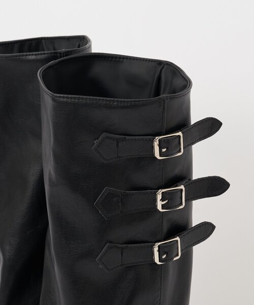 CIAOPANIC（チャオパニック）の「サイドベルトカバーロングブーツ（ブーツ・レディース・ブラック/ブラウン・35/37/39）」の11枚目の写真