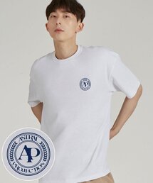 エイピースポーティエンブレムラウンドネック15番手コットン半袖Tシャツ_ホワイト