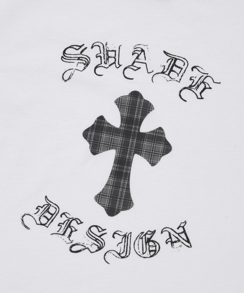 suade（スエード）の「CHECKERED CROSS CROP TEE [WHITE]（Tシャツ/カットソー・レディース・その他・FREE）」の4枚目の写真