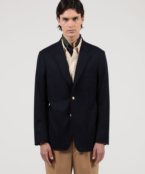 カレッジフランネルウール シングルブレステッド メタル釦 3B