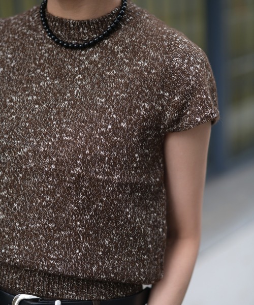 Marient（マリエント）の「ブークレショートスリーブKT（ニット/セーター・レディース・ライトグレー/ブラウン/ブラック・FREE）」の5枚目の写真