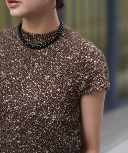 Marient（マリエント）の「ブークレショートスリーブKT（ニット/セーター・レディース・ライトグレー/ブラウン/ブラック・FREE）」の8枚目の写真