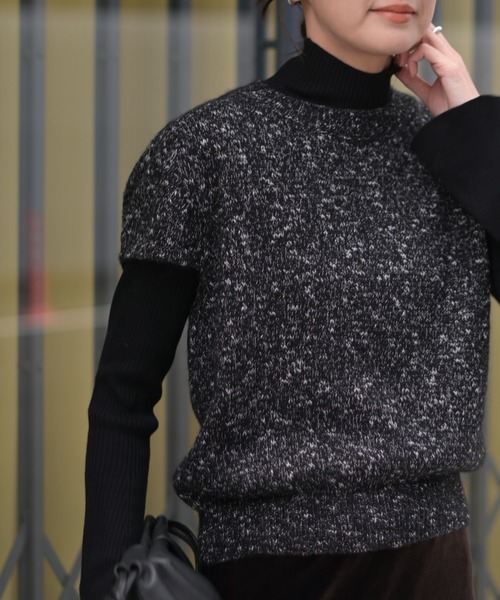 Marient（マリエント）の「ブークレショートスリーブKT（ニット/セーター・レディース・ライトグレー/ブラウン/ブラック・FREE）」の14枚目の写真