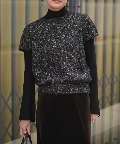 Marient（マリエント）の「ブークレショートスリーブKT（ニット/セーター・レディース・ライトグレー/ブラウン/ブラック・FREE）」の15枚目の写真