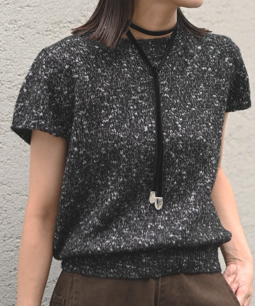 Marient（マリエント）の「ブークレショートスリーブKT（ニット/セーター・レディース・ライトグレー/ブラウン/ブラック・FREE）」の17枚目の写真