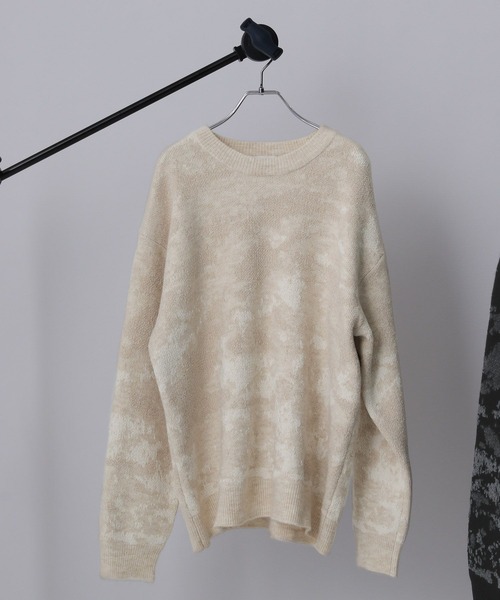 GLOBAL WORK(グローバルワーク)の「アブストラクトモールニット/581059(ニット/セーター・メンズ・アイボリー/ブラック×グレー・LARGE/MEDIUM/SMALL/X-LARGE)」の4枚目の写真