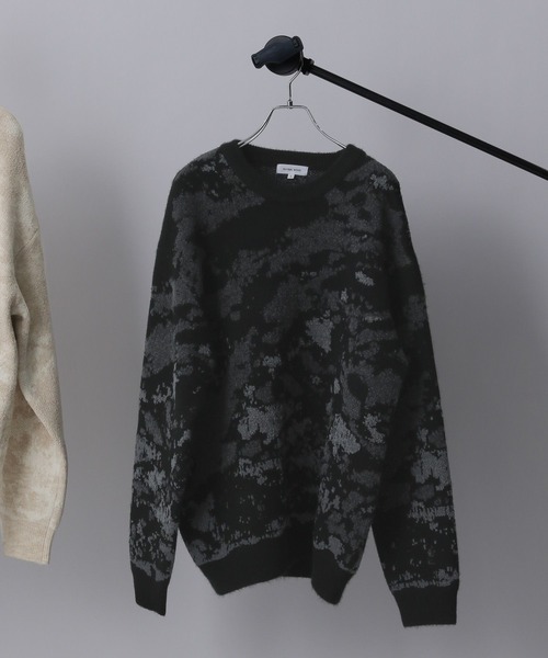 GLOBAL WORK(グローバルワーク)の「アブストラクトモールニット/581059(ニット/セーター・メンズ・アイボリー/ブラック×グレー・LARGE/MEDIUM/SMALL/X-LARGE)」の5枚目の写真