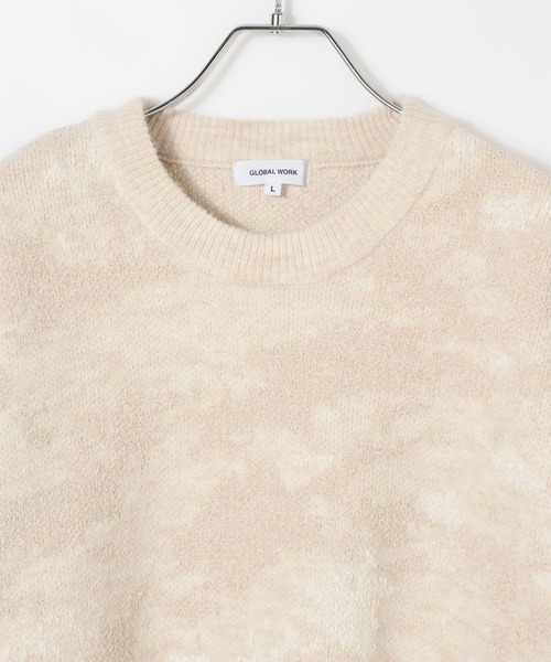 GLOBAL WORK(グローバルワーク)の「アブストラクトモールニット/581059(ニット/セーター・メンズ・アイボリー/ブラック×グレー・LARGE/MEDIUM/SMALL/X-LARGE)」の6枚目の写真